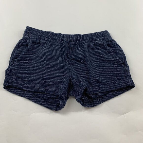Old Navy Dark Pinstripe Linen Blend Pull On Shorts S - Picture 1 of 5